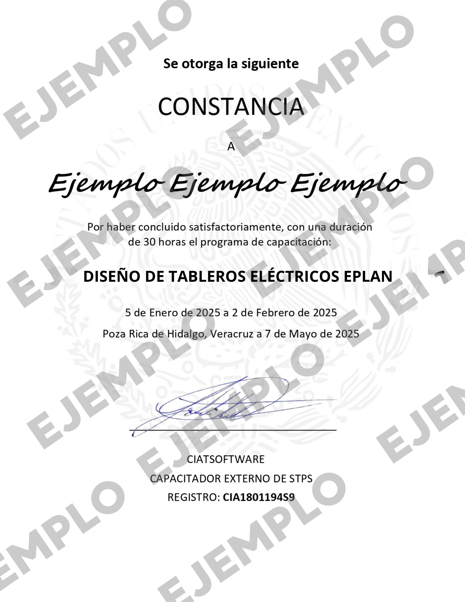 Constancia por Secretaria de Trabajo y Previsión Social (STPS)